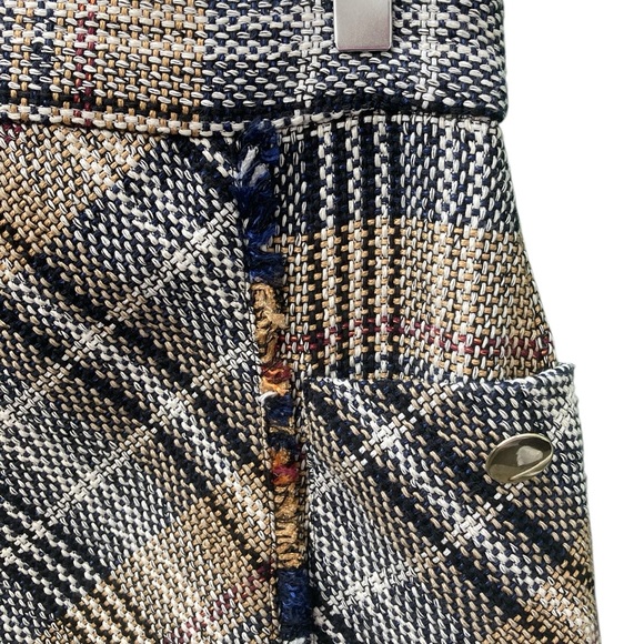 Zara Plaid Tweed Skirt NEW - Picture 4 of 10